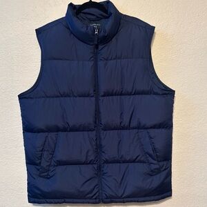 Lands' End Men's Down Quilted Puffer Vest XL/T 46-48 Blue Packable